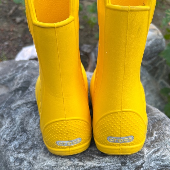 CROCS Kids Bright Yellow Rain Boots - Picture 3 of 8